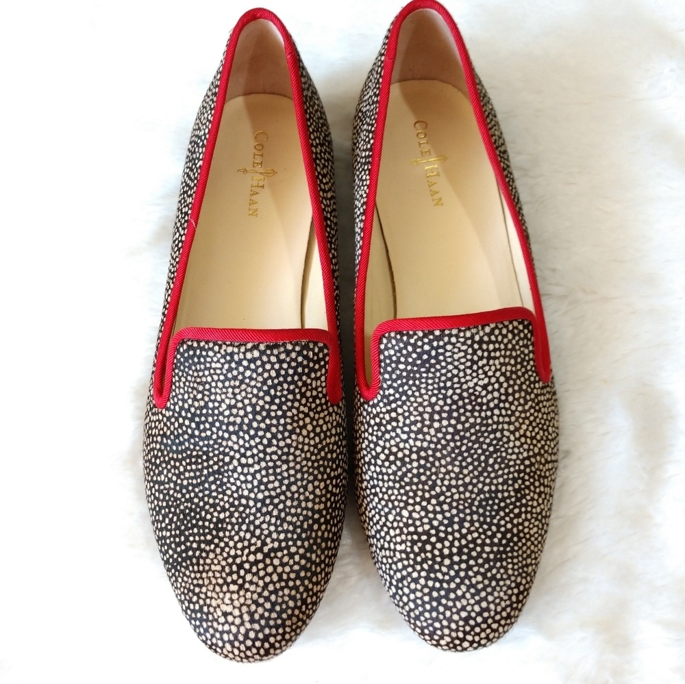 Cole Haan Calf Hair Dotted Cheetah Loafers - Picture 6 of 8